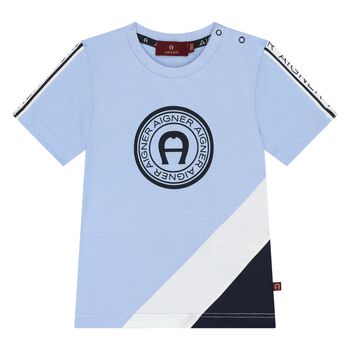 Younger Boys Blue Logo T-Shirt
