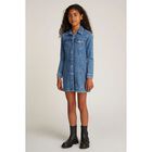 Girls Blue Denim Logo Dress, 1, hi-res