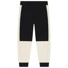 Boys black & Ivory Logo Joggers, 1, hi-res