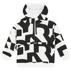 White & Black Logo Hooded Top, 1, hi-res