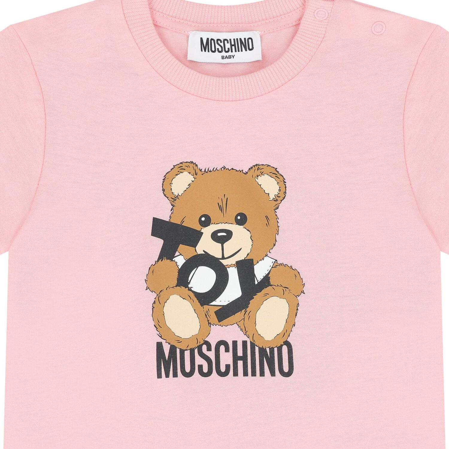 Younger Girls Pink Teddy Bear Logo T-Shirt, 4, hi-res