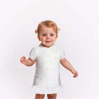 Baby Girls White Polo Dress Set