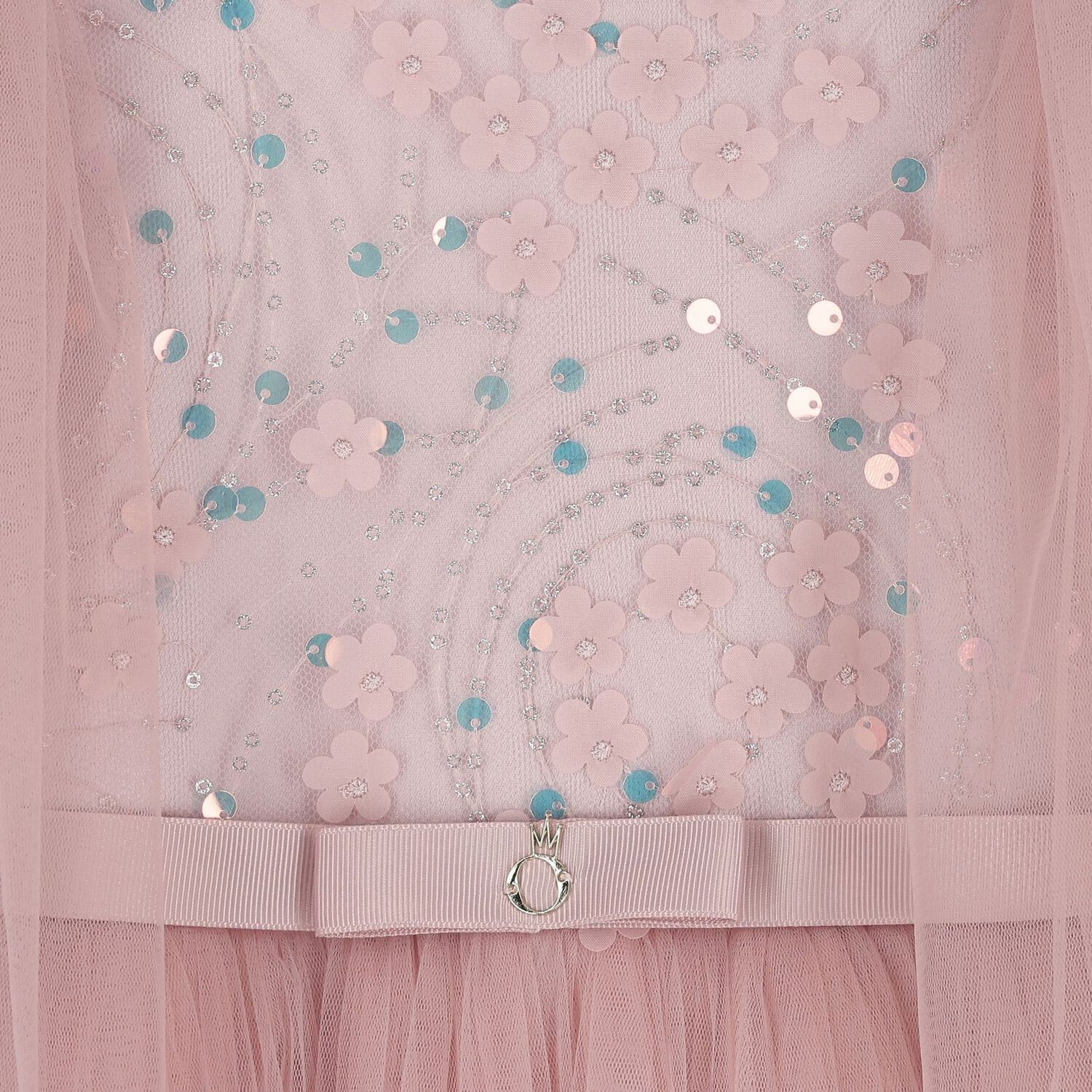 Girls Christell Pink Sequin Tulle Dress, 1, hi-res