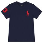 Boys Navy Logo T-Shirt, 1, hi-res