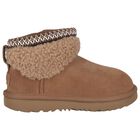 Girls Beige Classic Ultra Mini Suede Boots, 1, hi-res