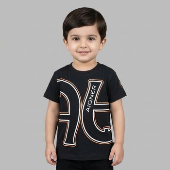 Younger Boys Black Logo T-Shirt