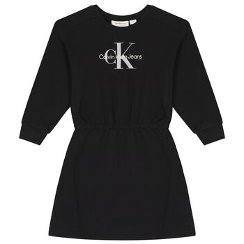 Girls Black Logo Dress
