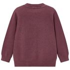 Boys Burgundy Knitted Jumper, 2, hi-res