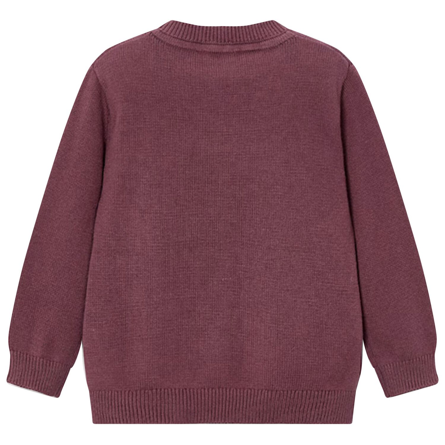 Boys Burgundy Knitted Jumper, 2, hi-res
