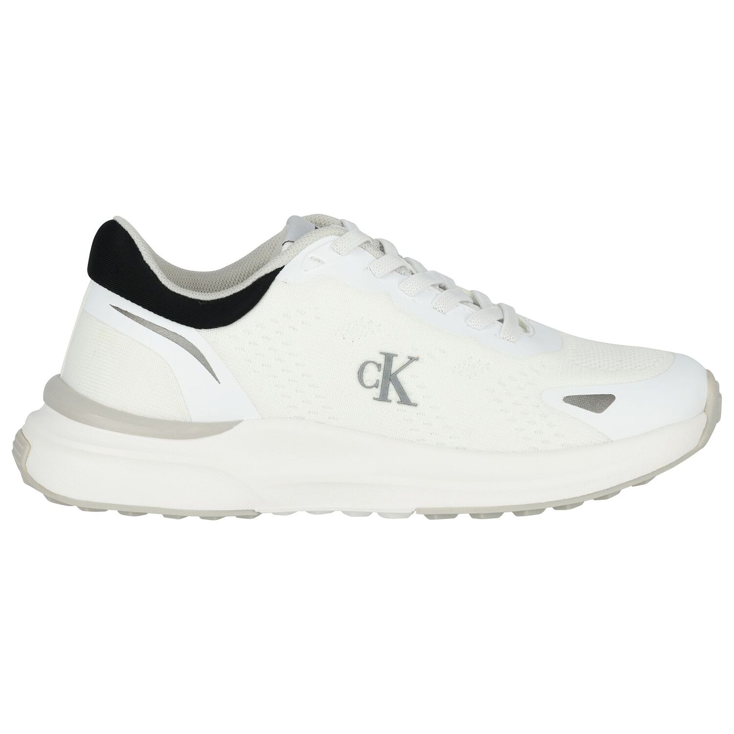 White Mesh Logo Trainers, 1, hi-res