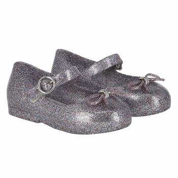 Younger Girls Silver Glitter Jelly Shoes