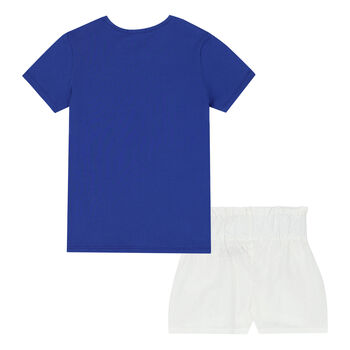 Girls Blue & White Short Set