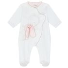 Baby Girls White & Pink Kitten Babygrow, 1, hi-res