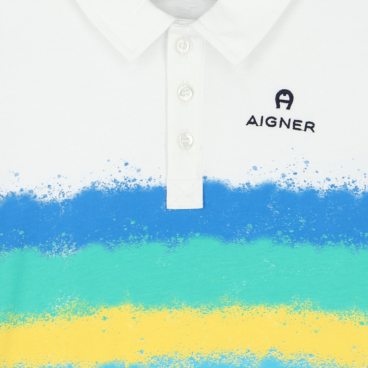 Boys White Spray Paint Polo Shirt, 1, hi-res