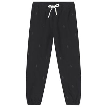 Girls Black Logo Joggers