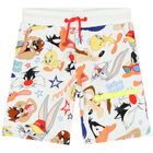 White Looney Tunes Logo Shorts, 1, hi-res