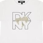 Girls White Logo Heart T-Shirt, 3, hi-res