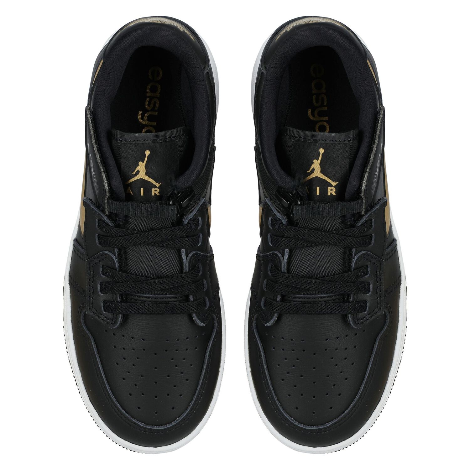 Black & Gold Air Jordan 1 Low Flyease Trainers, 1, hi-res