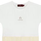 Girls White Logo Dress, 1, hi-res