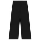 Girls Black Logo Trousers, 1, hi-res
