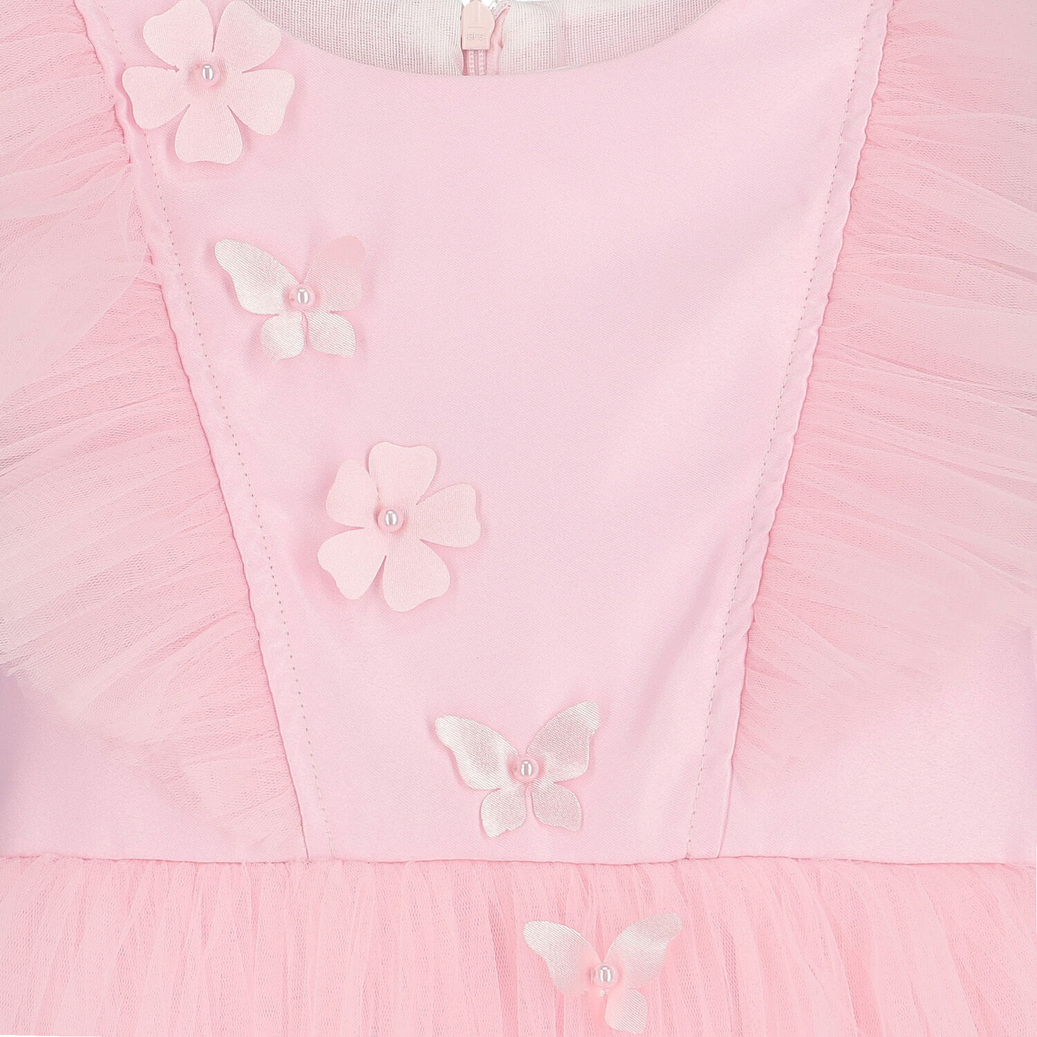 Girls Pink Tulle Dress, 1, hi-res
