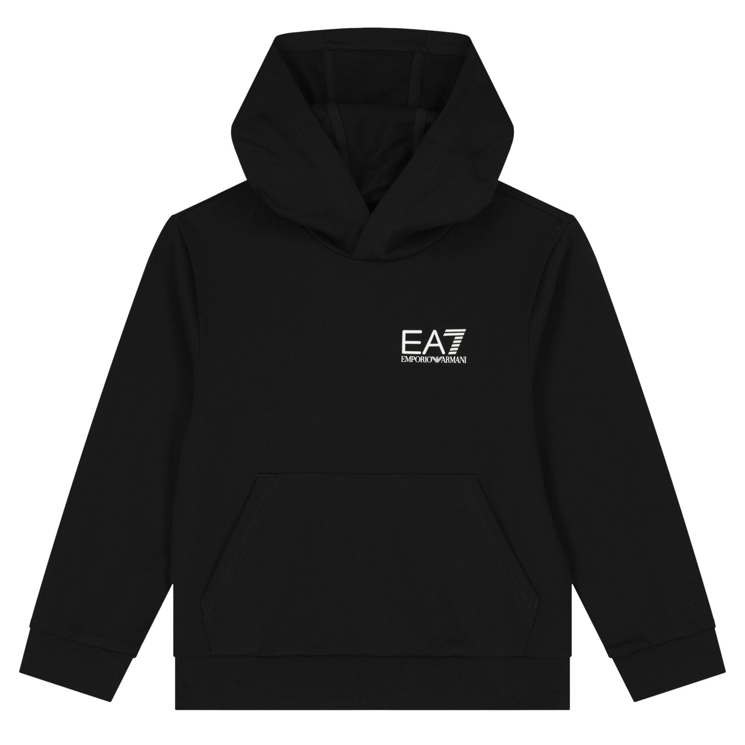 Boys Black Logo Hooded Top, 2, hi-res