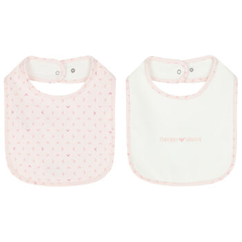Pink & Ivory Logo Baby Bibs ( 2-Pack )