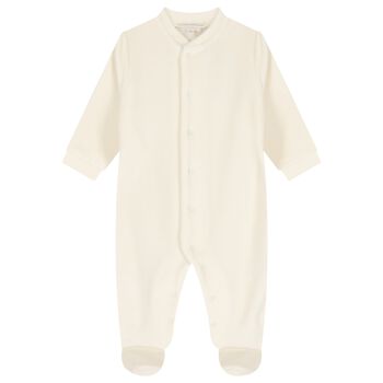 Ivory Wings Velour Babygrow