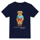 Boys Navy Bear Logo T-Shirt, 1, hi-res