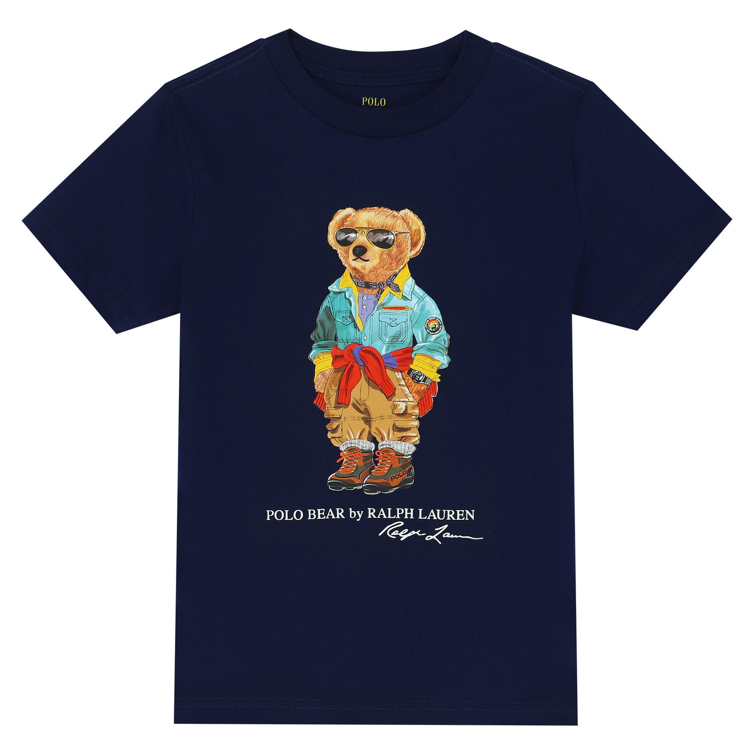 Boys Navy Bear Logo T-Shirt, 1, hi-res