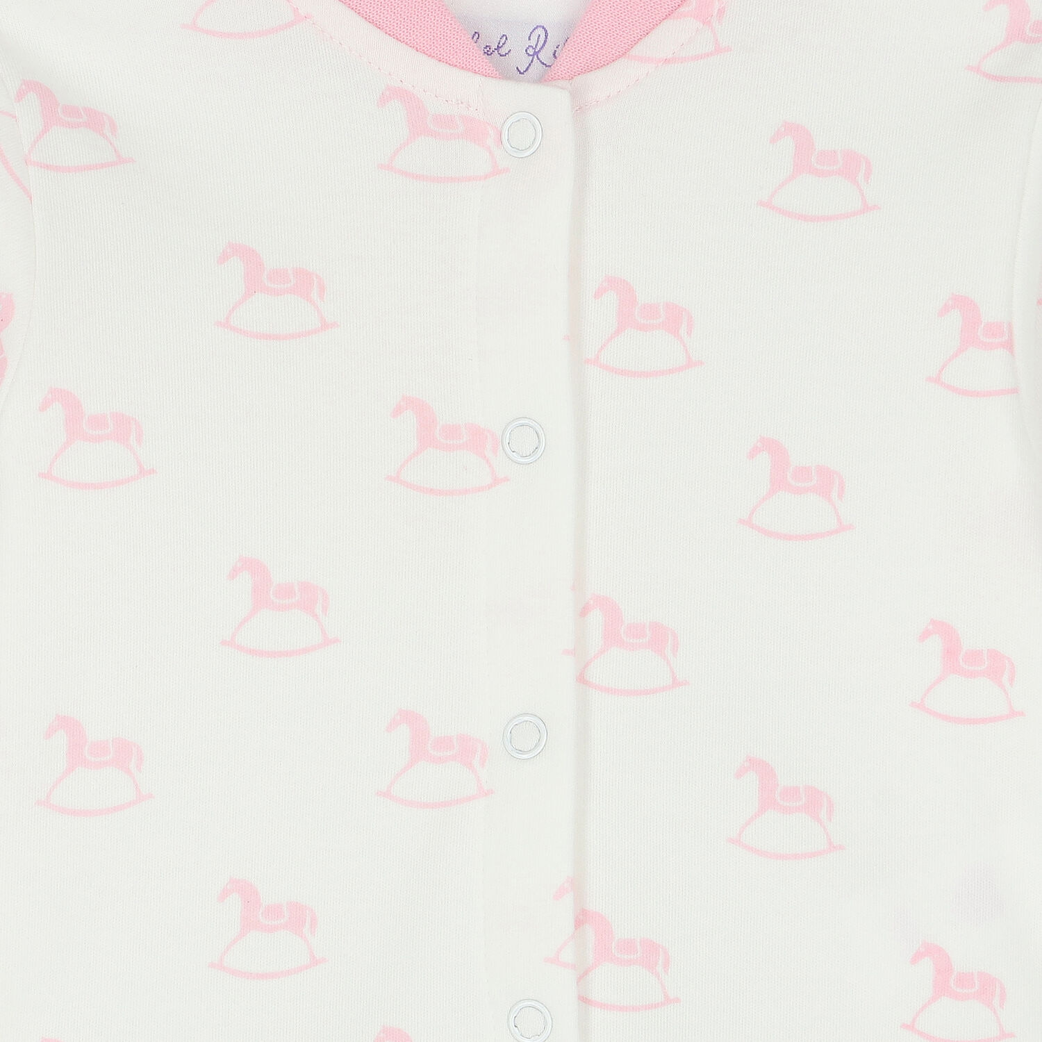 Baby Girls Ivory & Pink Horse Babygrow, 1, hi-res image number null