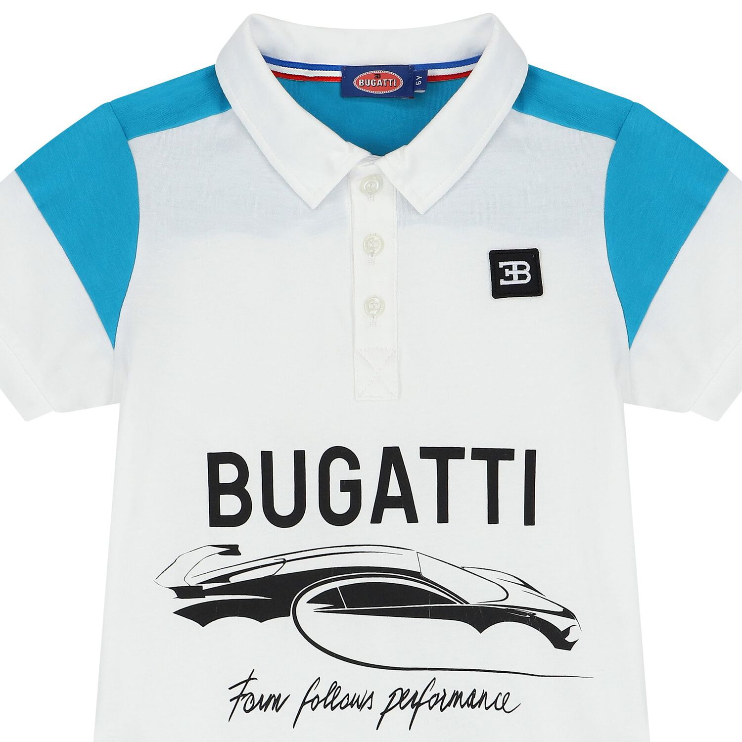 Boys White & Blue Logo Polo Shirt, 1, hi-res