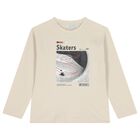 Boys Ivory & Grey Long Sleeve Top ( 2-Pack ), 1, hi-res