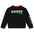 Girls Black Jungle Animals Sweatshirt, 1, hi-res