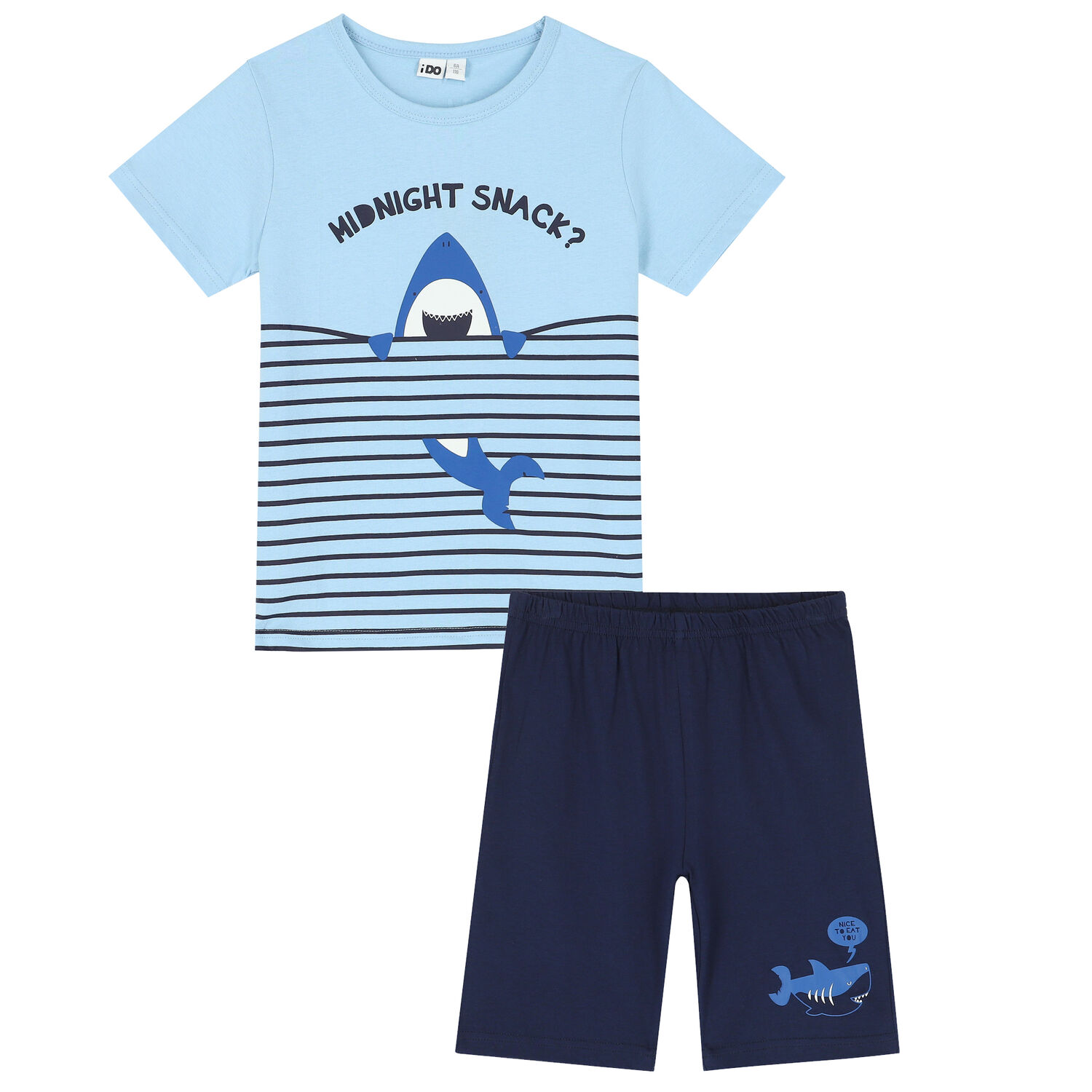 Boys Blue & Navy Shark Shorts Set, 1, hi-res