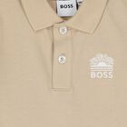  Younger Boys Beige & White Logo Shorts Set, 1, hi-res