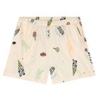 Younger Boys White & Ivory Bubble Tiger Shorts Set, 1, hi-res