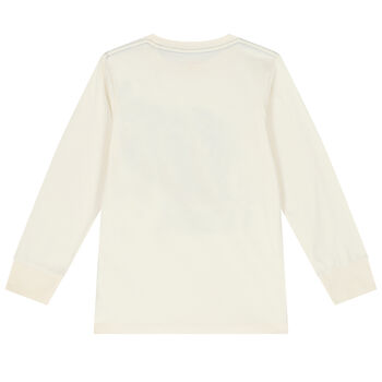 Boys Ivory Logo Long Sleeve Top