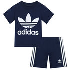 Navy Logo Shorts Set, 1, hi-res