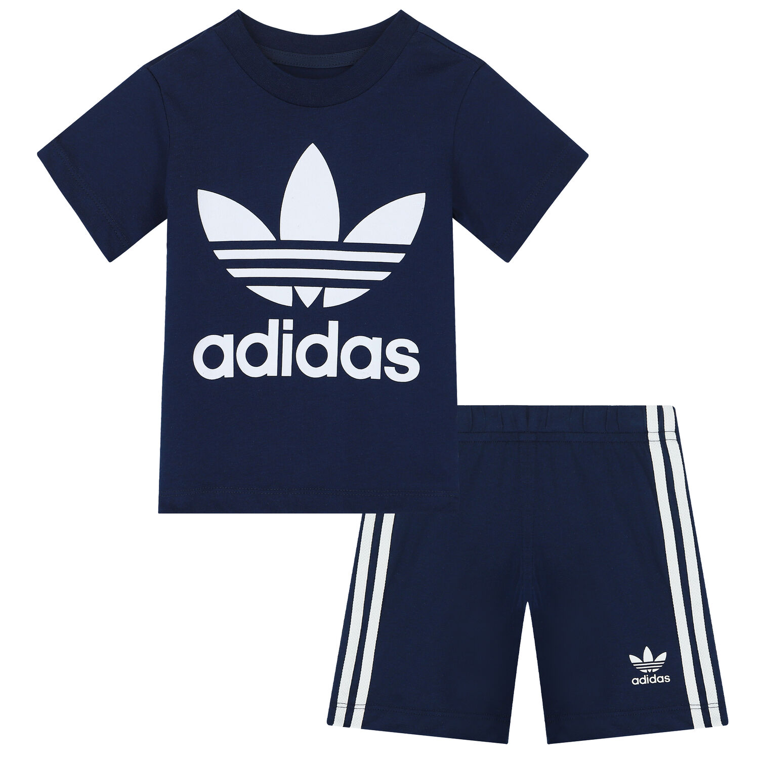 Navy Logo Shorts Set, 1, hi-res