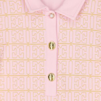 Girls Pink & Gold Logo Polo Dress