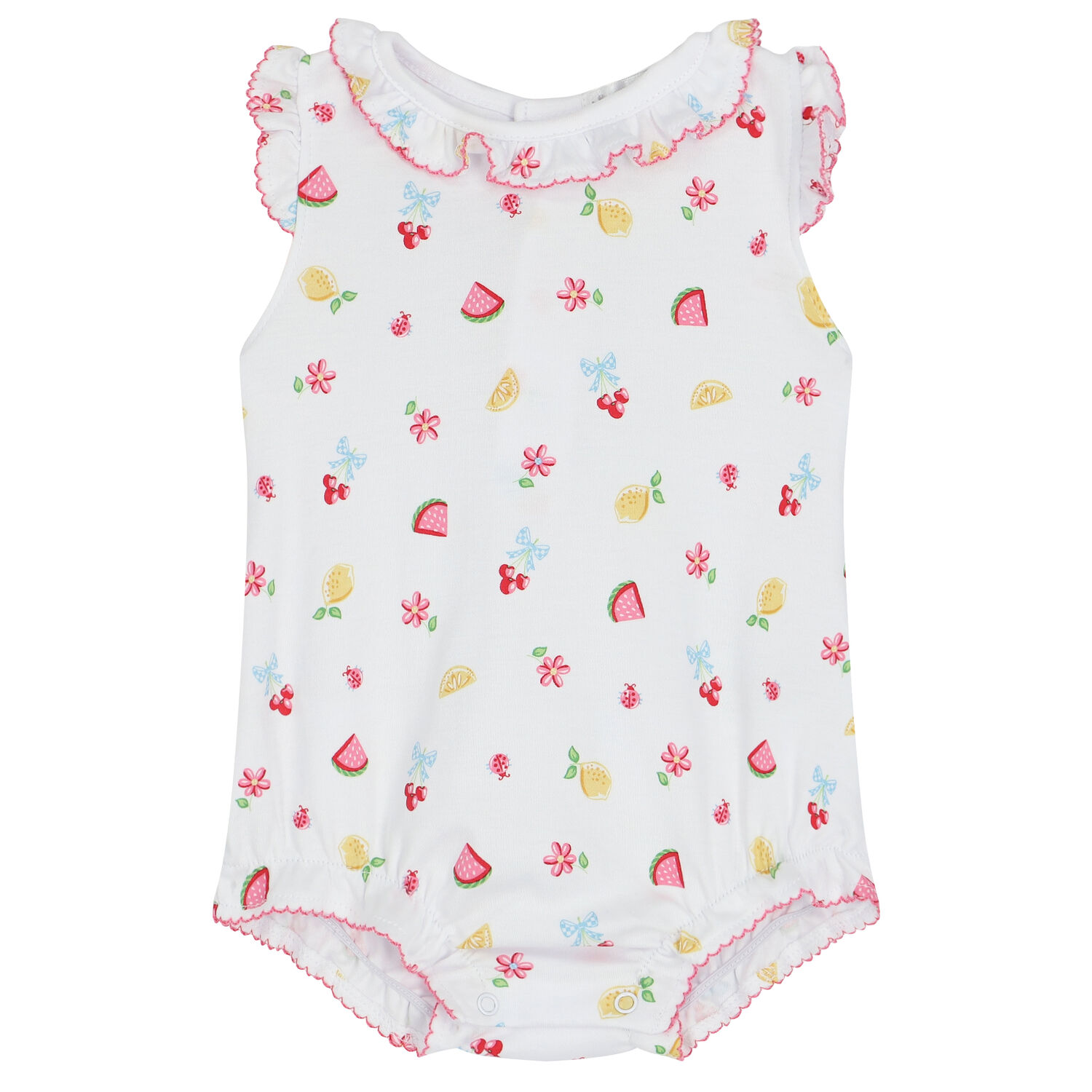 Baby Girls White Tropical Dreams Romper, 1, hi-res