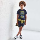 Boys Navy Blue Shorts, 1, hi-res