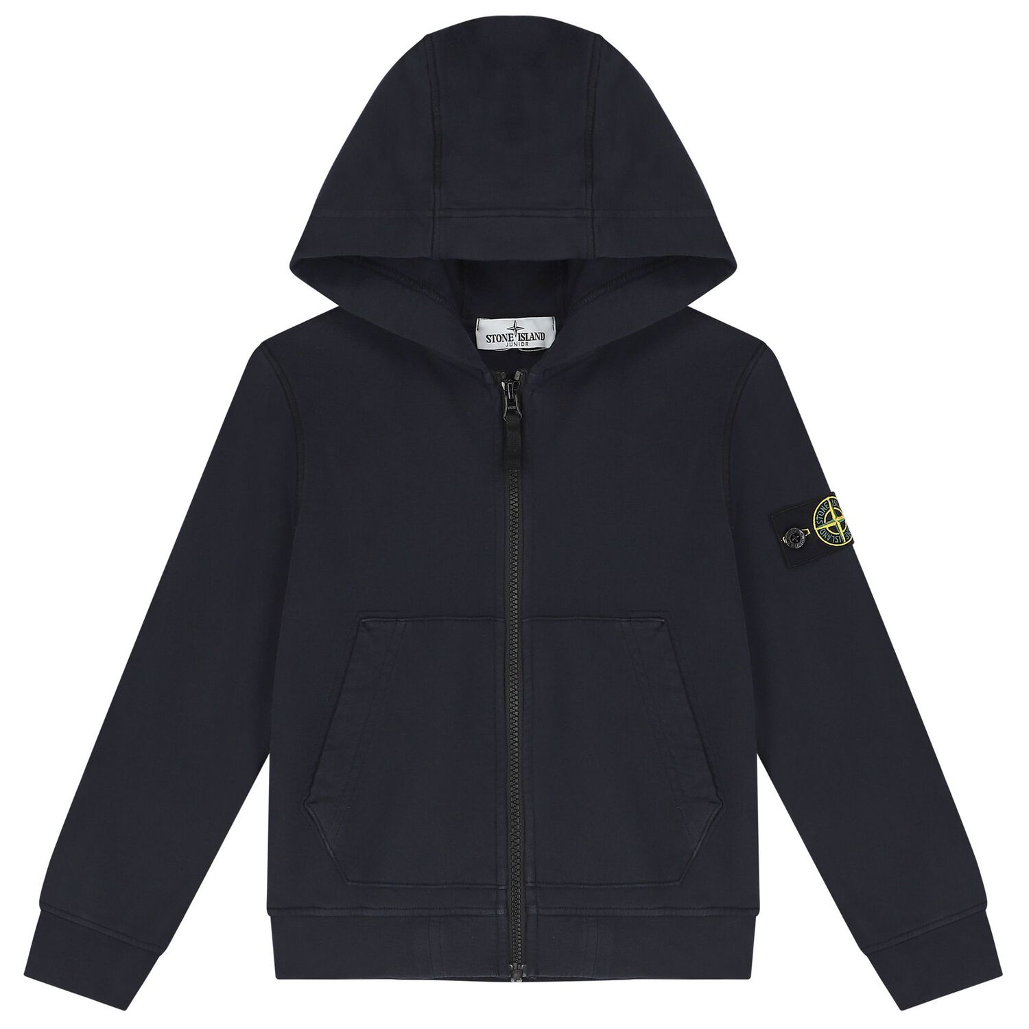 Boys Blue Logo Hooded Zip Up Top, 1, hi-res image number null