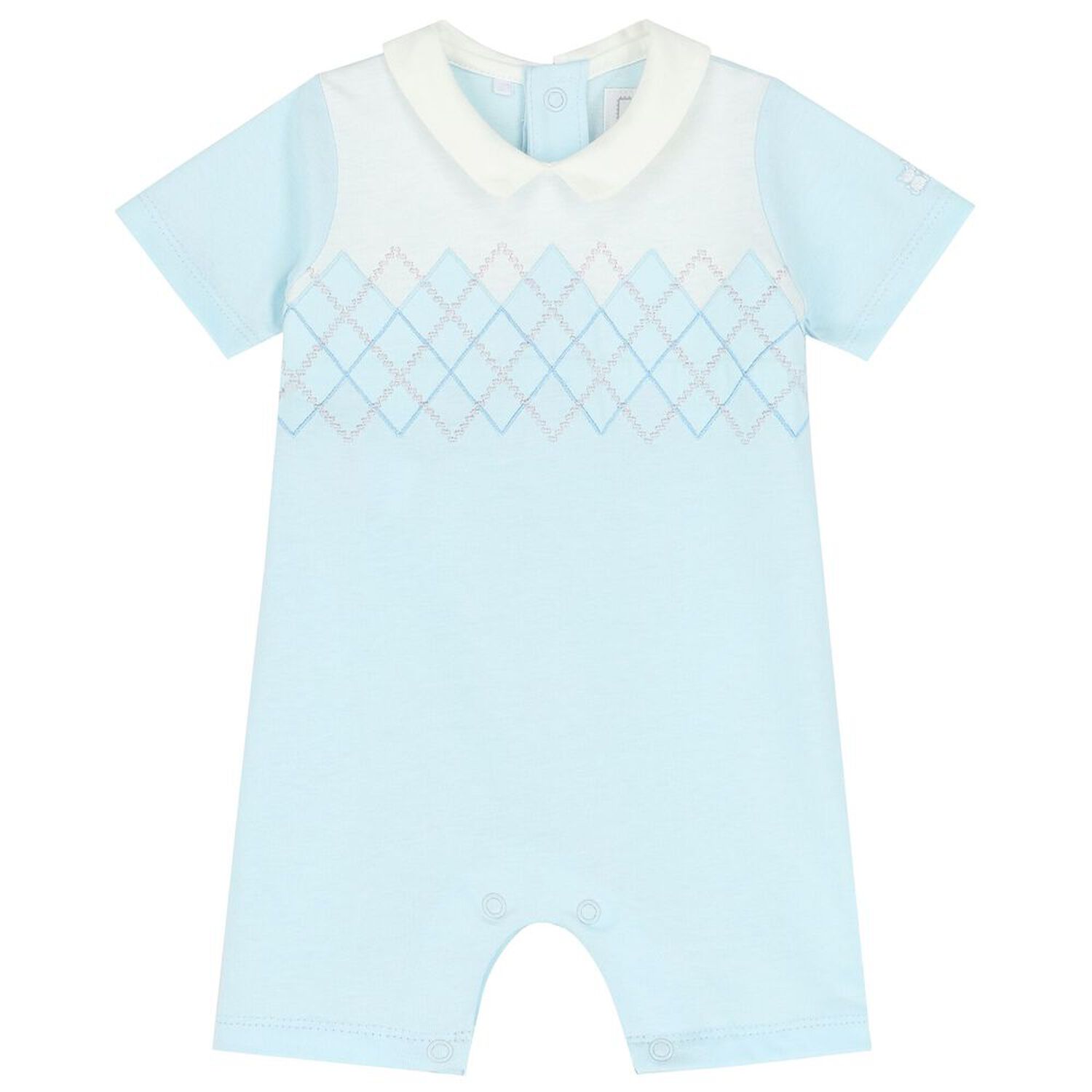 Baby Boys Blue Romper Set, 1, hi-res
