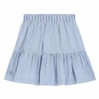 Girls White & Blue Striped Skirt, 2, hi-res