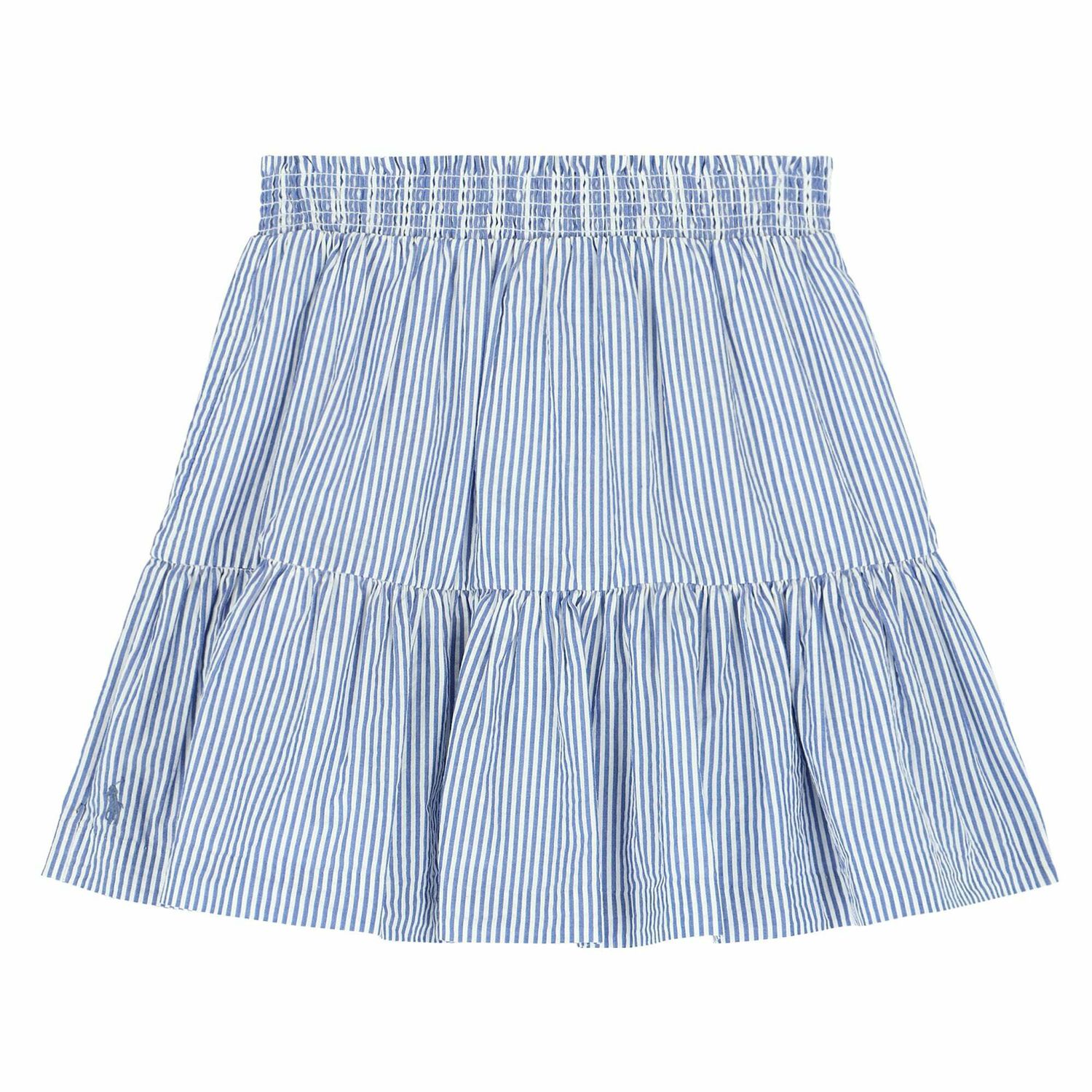 Girls White & Blue Striped Skirt, 2, hi-res image number null