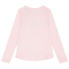 Girls Pink Embellished Logo Long Sleeve Top, 2, hi-res