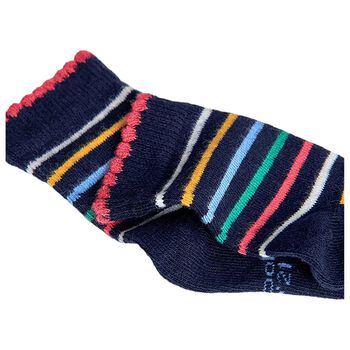 Girls Navy Blue & Pink Socks ( 3-Pack )