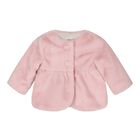Baby Girls Pink Faux Fur Peplum Coat, 1, hi-res